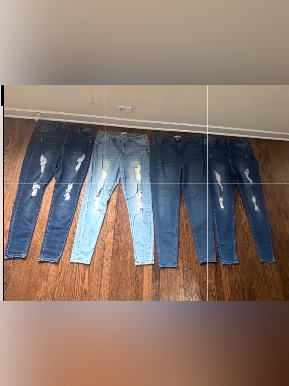 Wax Jean Women's Distressed Skinny Jeans - Multiple Blue Washes